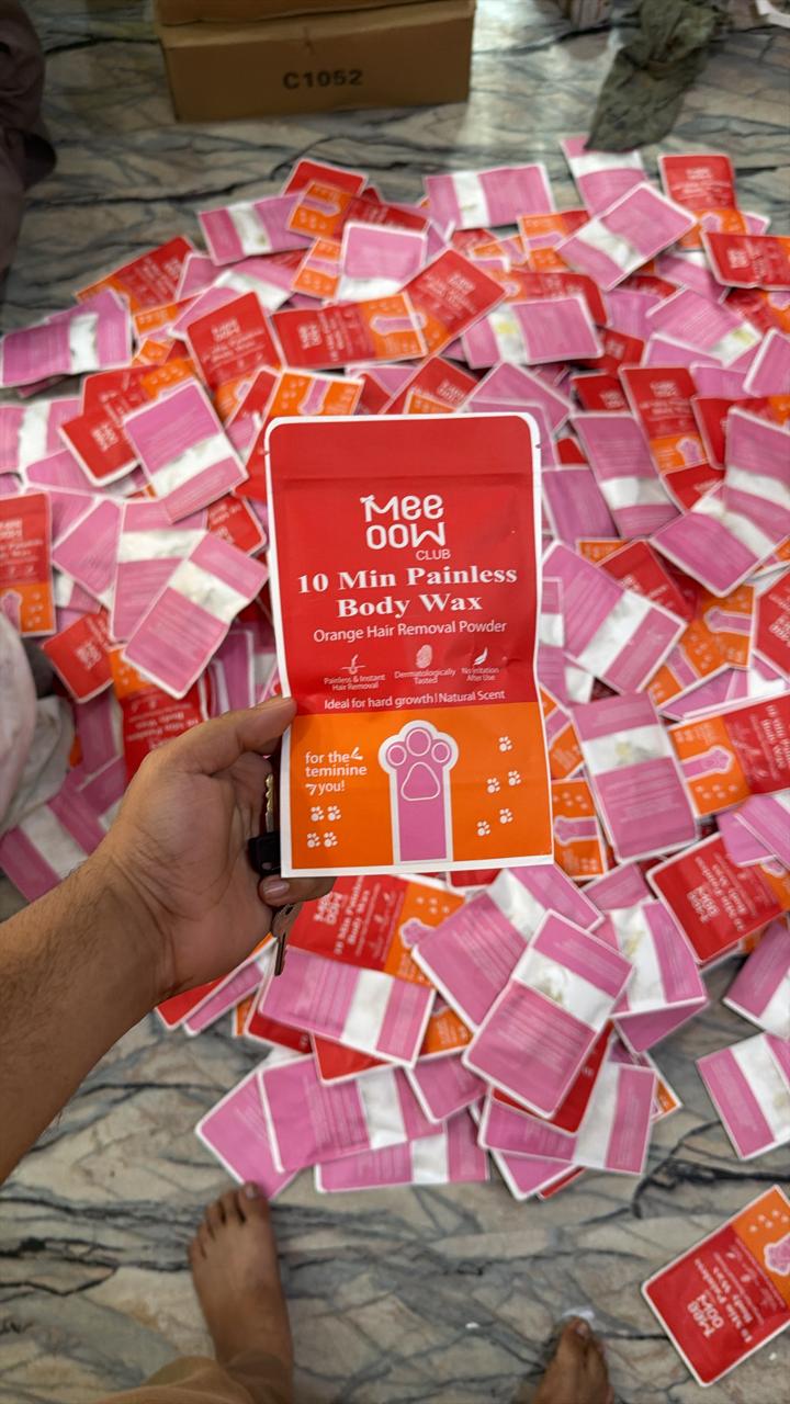 Meeoow Club 10 Minute Painless Body Wax Orange Hair Removal Powder