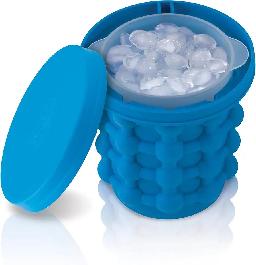 Ice Genie Silicone Ice Cube Maker – 120 Capacity Ice Bucket Container